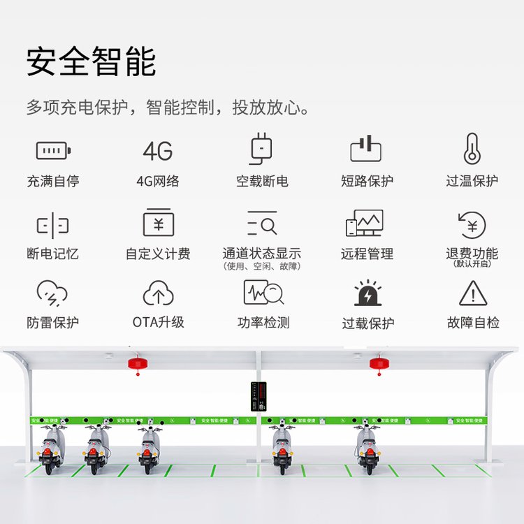 莱充W6智能充电站 小区非机动车充电的革新解决方案